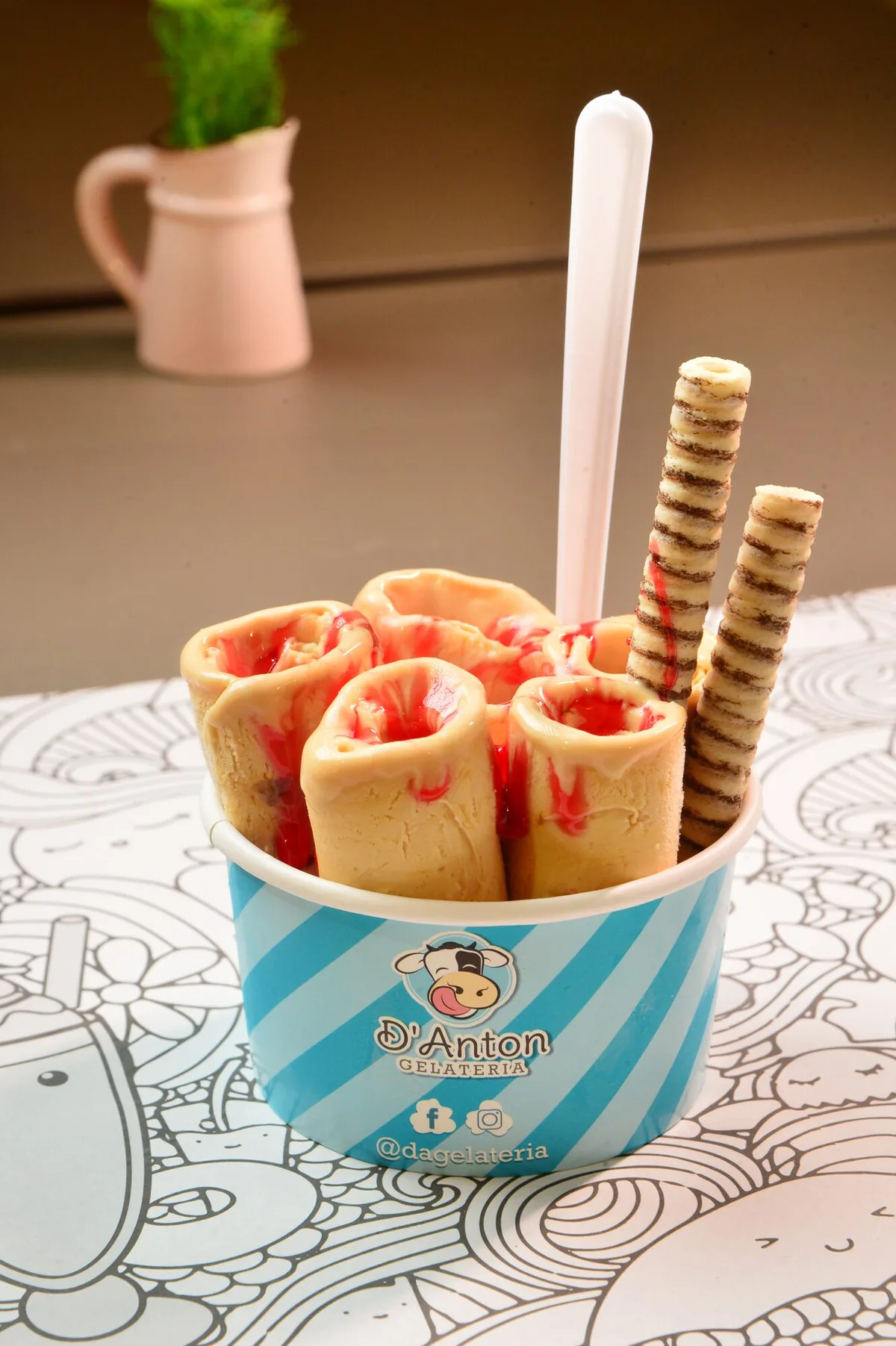 Gelato servido na Villa de Muro Alto, em Ipojuca