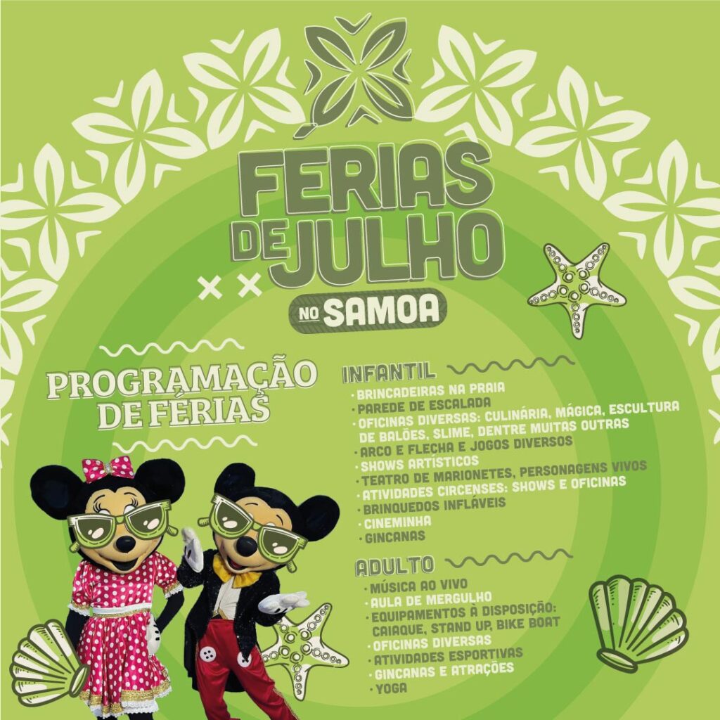 programacao ferias de julho no samoa beach resort